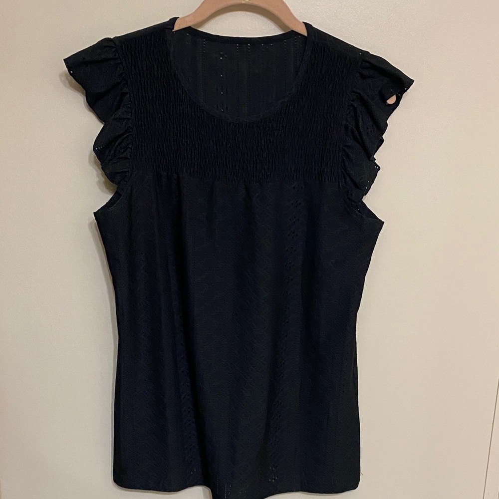 Amazon Black Ruffle Sleeve Blouse